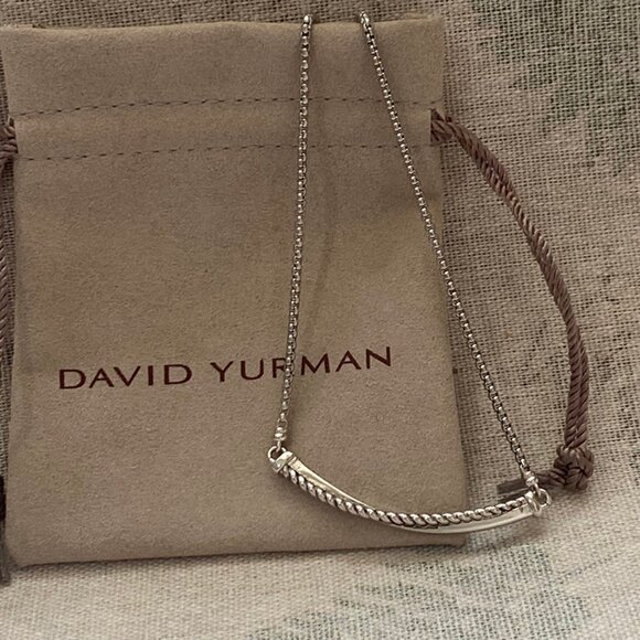 David Yurman Silver And Diamond Necklace - Picture 7 of 7